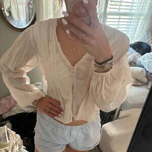 Urban Outfitters Cream Blouse With